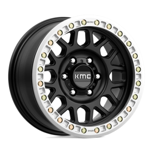 20" KMC WHEELS KM234 GRENADE DESERT BEADLOCK SATIN BLACK FINISH RIMS - Image 2