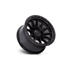 17" FUEL WHEELS FC866 PISTON BLACKOUT WITH GLOSS BLACK LIP OFF-ROAD RIMS - Image 3