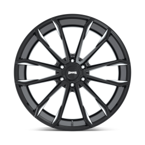 24" DUB WHEELS CLOUT S252 GLOSS BLACK MILLED FINISH RIMS - Image 2