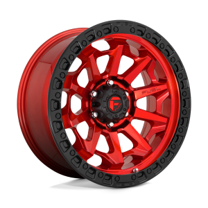 17" FUEL WHEELS D695 COVERT CANDY RED WITH BLACK RING OFF-ROAD RIMS