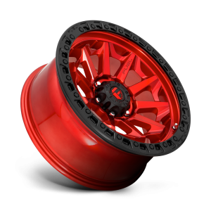 17" FUEL WHEELS D695 COVERT CANDY RED WITH BLACK RING OFF-ROAD RIMS - Image 2