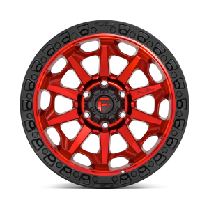 17" FUEL WHEELS D695 COVERT CANDY RED WITH BLACK RING OFF-ROAD RIMS - Image 3