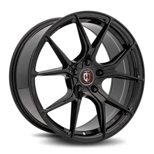 19" CURVA CONCEPTS WHEELS CFF42 GLOSS BLACK FORGED FINISH RIMS