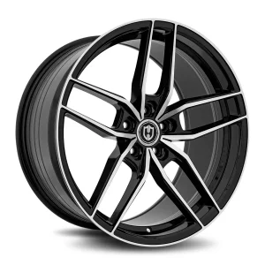 20" CURVA CONCEPTS WHEELS CFF25 GLOSS BLACK MACHINED FORGED FINISH RIMS