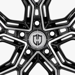 20" CURVA CONCEPTS WHEELS CFF43 GLOSS BLACK MACHINED FORGED FINISH RIMS - Image 3