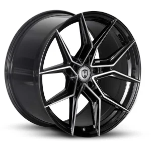 20" CURVA CONCEPTS WHEELS CFF43 GLOSS BLACK MACHINED FORGED FINISH RIMS