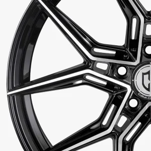 20" CURVA CONCEPTS WHEELS CFF43 GLOSS BLACK MACHINED FORGED FINISH RIMS - Image 2