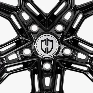 20" CURVA CONCEPTS WHEELS CFF43 GLOSS BLACK FORGED FINISH RIMS - Image 3