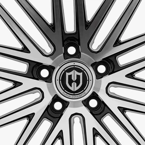 20" CURVA CONCEPTS WHEELS CFF50 GLOSS BLACK MACHINED FORGED FINISH RIMS - Image 3