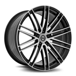 20" CURVA CONCEPTS WHEELS CFF50 GLOSS BLACK MACHINED FORGED FINISH RIMS