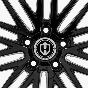 20" CURVA CONCEPTS WHEELS CFF50 GLOSS BLACK FORGED FINISH RIMS - Image 3