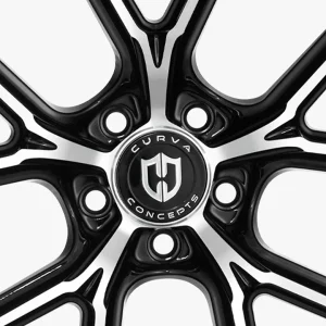 20" CURVA CONCEPTS WHEELS CFF70 GLOSS BLACK MACHINED FORGED FINISH RIMS - Image 3