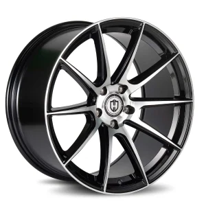 19" CURVA CONCEPTS WHEELS CFF72 GLOSS BLACK MACHINED FORGED FINISH RIMS