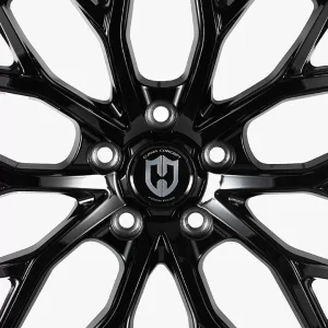 20" CURVA CONCEPTS WHEELS CFF76 GLOSS BLACK SS LIP FORGED FINISH RIMS - Image 3