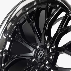 20" CURVA CONCEPTS WHEELS CFF76 GLOSS BLACK SS LIP FORGED FINISH RIMS - Image 4