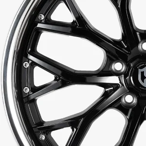 20" CURVA CONCEPTS WHEELS CFF76 GLOSS BLACK SS LIP FORGED FINISH RIMS - Image 2