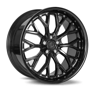 20" CURVA CONCEPTS WHEELS CFF76 GLOSS BLACK FORGED FINISH RIMS