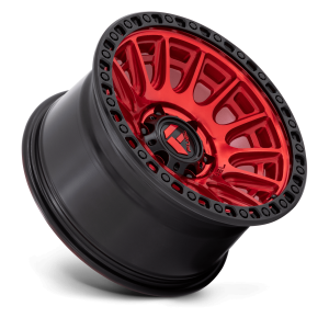 17" FUEL WHEELS D834 CYCLE CANDY RED WITH BLACK RING CROSSOVER RIMS - Image 2