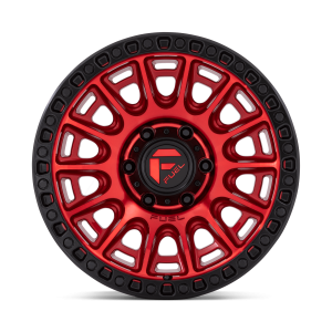 17" FUEL WHEELS D834 CYCLE CANDY RED WITH BLACK RING CROSSOVER RIMS - Image 3