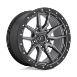 17" FUEL WHEELS D680 REBEL ANTHRACITE CENTER WITH BLACK LIP 5-LUG OFF-ROAD RIMS