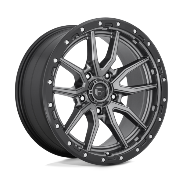 d9ce3d9e7fc9b880985674fc04c4819211bfefaced9c575b9562340a7c3b64b1 17" FUEL WHEELS D680 REBEL ANTHRACITE CENTER WITH BLACK LIP 5-LUG OFF-ROAD RIMS