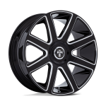26" DUB WHEELS PULL DC273 GLOSS BLACK MILLED FINISH RIMS