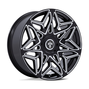 24" DUB WHEELS ANOMALY DC274 GLOSS BLACK MILLED FINISH RIMS