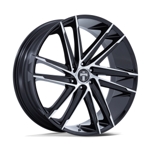 24" DUB WHEELS BLAZE DC275 GLOSS BLACK FINISH MACHINED FACE RIMS