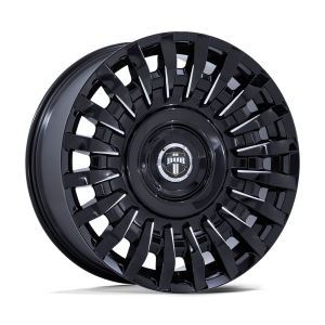 22" DUB WHEELS HONCHO DC272 GLOSS BLACK MILLED FINISH RIMS
