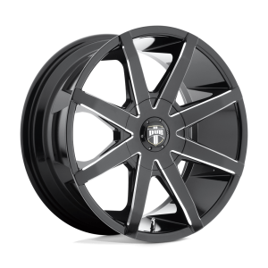 22" DUB WHEELS PUSH S109 GLOSS BLACK MILLED FINISH RIMS