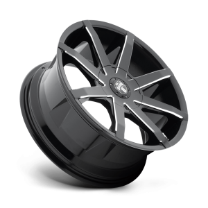 22" DUB WHEELS PUSH S109 GLOSS BLACK MILLED FINISH RIMS - Image 3