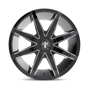 22" DUB WHEELS PUSH S109 GLOSS BLACK MILLED FINISH RIMS - Image 2