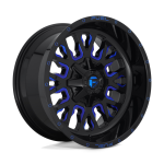 17" FUEL WHEELS D645 STROKE GLOSS BLACK WITH CANDY BLUE CROSSOVER SUV RIMS