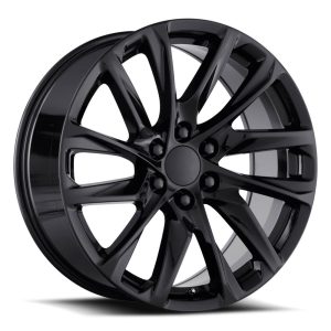 20" FACTORY REPRODUCTIONS WHEELS FR98 ESCALADE 12 SPOKE GLOSS BLACK FINISH RIMS