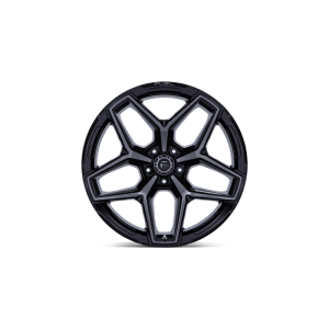 17" FUEL WHEELS FC854 FLUX 5 GLOSS BLACK BRUSHED FACE WITH GRAY TINT OFF-ROAD RIMS - Image 2