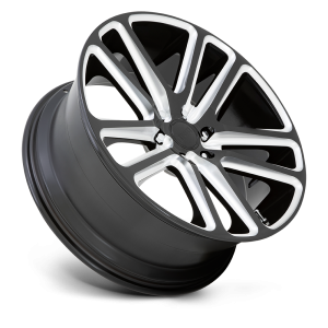 24" DUB WHEELS FLEX S255 GLOSS BLACK MILLED FINISH RIMS - Image 2