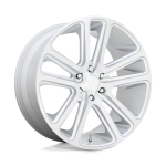 24" DUB WHEELS FLEX S257 GLOSS SILVER BRUSHED FINISH RIMS