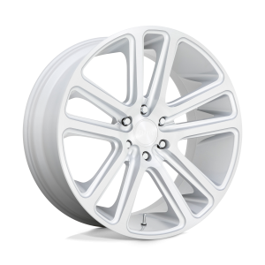 24" DUB WHEELS FLEX S257 GLOSS SILVER BRUSHED FINISH RIMS