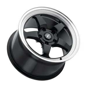 17" FORGESTAR WHEELS D5 DRAG GLOSS BLACK MACHINED FINISH RIMS - Image 3