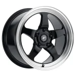 17" FORGESTAR WHEELS D5 DRAG GLOSS BLACK MACHINED FINISH RIMS