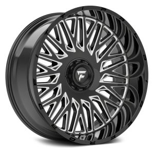 20x12" FITTIPALDI WHEELS FTC07BM GLOSS BLACK MILLED FINISH RIMS 6x139 6x135 ET-44 BUY 3 GET 1 FREE PROMO