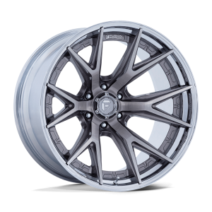 17" FUEL WHEELS FC402 CATALYST PLATINUM WITH CHROME LIP OFF-ROAD FUSION FORGED RIMS