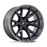 17" FUEL WHEELS FC402 CATALYST GLOSS BLACK WITH BRUSHED DARK TINTED CLEAR FACE AND LIP OFF-ROAD RIMS