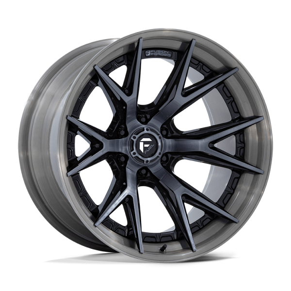 17" FUEL WHEELS FC402 CATALYST GLOSS BLACK WITH BRUSHED DARK TINTED CLEAR FACE AND LIP OFF-ROAD RIMS