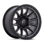 17" FUEL WHEELS FC866 PISTON MATTE GUNMETAL WITH GLOSS BLACK LIP OFF-ROAD RIMS