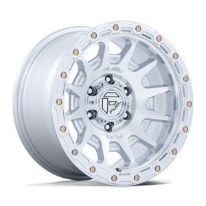 17" FUEL WHEELS FC884 FORTRESS GLOSS SILVER WITH MACHINED FACE OFF-ROAD RIMS