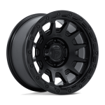 17" FUEL WHEELS FC884 FORTRESS MATTE BLACK GLOSS BLACK LIP FINISH OFF-ROAD RIMS