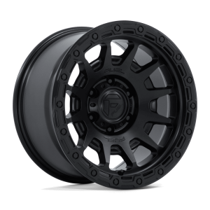 17" FUEL WHEELS FC884 FORTRESS MATTE BLACK GLOSS BLACK LIP FINISH OFF-ROAD RIMS