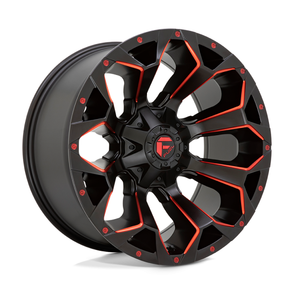 17" FUEL WHEELS D787 ASSAULT MATTE BLACK MILLED W/ RED TINT OFF-ROAD RIM