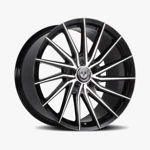 20" GIANNA WHEELS VELOCE GLOSS BLACK MACHINED FINISH RIMS